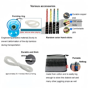 Ensemble de yoyos à triple <span class=keywords><strong>roulement</strong></span>, <span class=keywords><strong>Diabolo</strong></span> chinois, jouets de jonglage, <span class=keywords><strong>Diabolo</strong></span> LED coloré <span class=keywords><strong>avec</strong></span> bâtons de <span class=keywords><strong>diabolo</strong></span>, jouets d'extérieur - Product Image 4