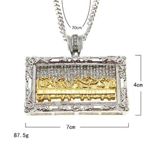 2021 nouveauté unisexe Hip Hop qualité strass or Vinci <span class=keywords><strong>jésus</strong></span> judah le dernier dîner collier - Product Image 5