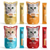 Pouch Puree Kucing yang Dapat Dijilat, Cetak Kustom, Sachet Camilan Hewan Peliharaan Basah, Segel Belakang dengan Lubang Sobek, Food Grade, Anti Bocor, Grosir Pabrik