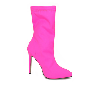 Wholesale Stretch Fabric Women Sandals Shoes High Heel Pointed Toe Ankle <b>Boots</b> Women Short <b>Boots</b> - Product Image 6