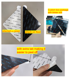 Нескользящие зажимные коврики, 12 шт., съемные треугольные ковровые ленты, прочная клейкая лента без остатка, двусторонний захват ковра - Product Image 2