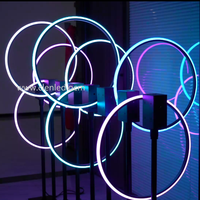 Led Rotation Cinétique Instruction RGB Pixel Circle Ring Light 360 Rotation Rotation Creative Led Stage Light Artnet DMX Control