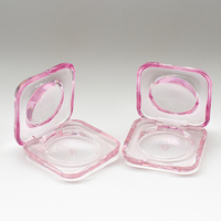 Boîtier compact en plastique recyclable pour fard à joues et fard à paupières, avec logo personnalisé, forme carrée irrégulière, pour usage cosmétique