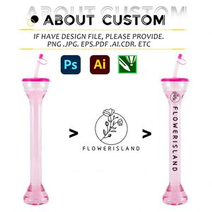 Gobelets en plastique transparent jetables avec logo personnalisé, bouteilles en plastique PET écologiques réutilisables, gobelets à boisson originaux pour événements et fêtes - Product Image 3