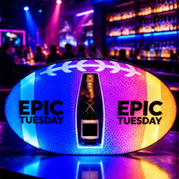Support d'affichage de bouteilles en forme de ballon de rugby personnalisé avec logo LED ; Convient aux bars, discothèques et aux expositions d'événements