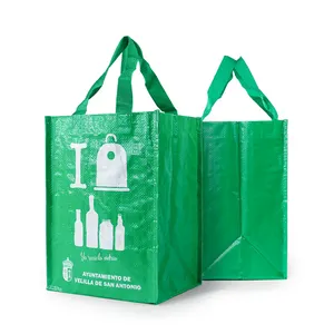 Sacola de compras tecido PP ecológico personalizado com produto sustentável de design impresso