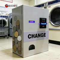 Changeur de monnaie mural pour pièces/tokens, machine à changer d'argent, accepte les billets, distribue des pièces ou des tokens pour les blanchisseries