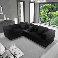 Ensemble de canapé modulaire extensible convertible en chaise longue en forme de L avec compression sous vide, couleur personnalisée, 5 à 8 places