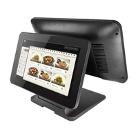 Terminal Punto de Venta Portátil de Aleación de Aluminio con Pantalla Dual de 15.6 Pulgadas, Sistema de Punto de Venta con Impresora, Software Windows 7/10