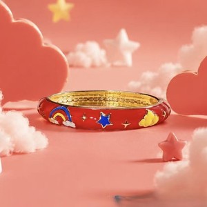 กำไลข้อมือเคลือบลายการ์ตูนรูปเมฆสายรุ้งน่ารัก HZ120 ขนาดเส้นผ่านศูนย์กลางภายใน 46 มม. สำหรับเด็ก ของขวัญเด็ก เครื่องประดับข้อมือ - Product Image 3