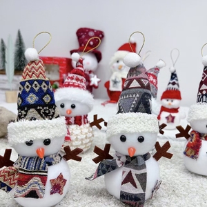 Venta al por mayor de adornos de Navidad Mini muñeco de nieve figuritas y muñeco de nieve gordito establece adornos de espuma para el cuerpo - Product Image 3