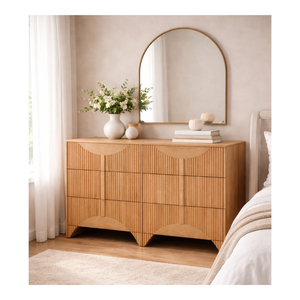 HAVASU Collection Wooden Bedroom Living Room Eco-Friendly Home Furniture Good Quality Wooden Dresser 6 Drawers - Product Image 1