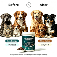 Compléments multivitaminés personnalisés 11-en-1 sous forme de friandises molles pour chiens : Soutien cutané, pelliculaire, digestif et cardiaque – 60 comprimés – Marque privée OEM