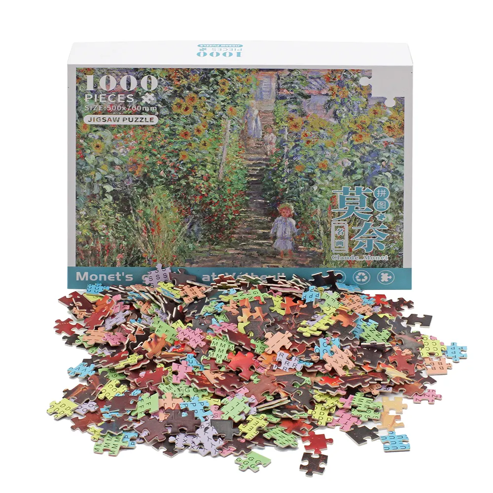 Hochwertige benutzer definierte berühmte Malerei pädagogische Erwachsenen Spiel Papier Kunst Puzzle 1000 Stück