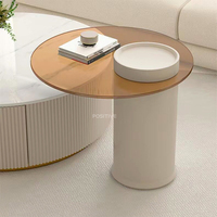 Table basse design minimaliste dessus de Table en verre pierre frittée salon petit ménage Simple stockage Table à thé ST-0059