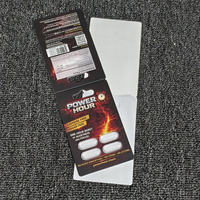 Carte de présentation suspendue personnalisée imprimée, auto-adhésive, pliable, pour blister, scellage à froid, pour 4 pilules ou capsules de suppléments