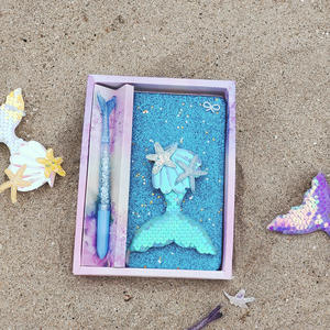 Soododo Creative Mermaid <strong>Notebook</strong> Set Hot Sale Wholesale Angel Ledger Book With Sequins Stationery Set With Gift Diary <strong>Notebook</strong> - Product Image 4