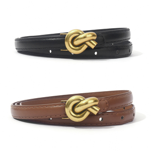 Vendita calda da donna <span class=keywords><strong>cintura</strong></span> Skinny pelle sintetica a buon mercato da donna nera <span class=keywords><strong>cintura</strong></span> sottile <span class=keywords><strong>per</strong></span> abiti pantaloni Jeans con fibbia in <span class=keywords><strong>oro</strong></span> Twist - Product Image 6