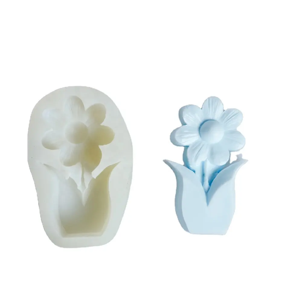 Usine en gros 3d fleur silicone bougie moule tournesol shaper pour bougie