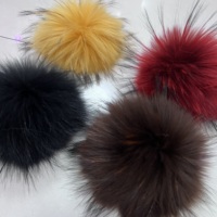 Echte Fell-Pompons 15cm DIY Waschbärfell Pompons Bälle Natürliche Fellbommeln für Hüte Taschen Schuhe Accessoires