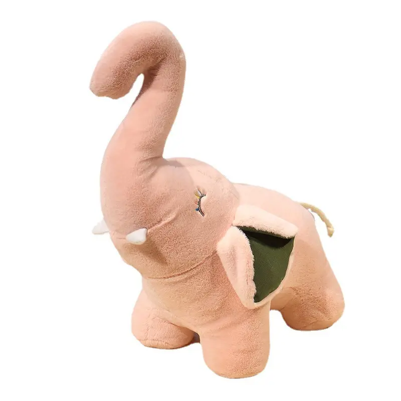 Peluche d'éléphant tordu de dessin animé garantie dormir avec oreiller logo personnalisé éléphant pour enfants