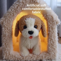 Chien robot intelligent électrique unisexe, jouet sonore réaliste, poupée chien AI en peluche qui lèche la langue