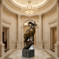 Figurine de bélier en bronze patiné antique - Sculpture animale 3D de qualité muséale - Statue de mascotte tendance