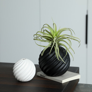 Vase en céramique de style Ins, rond, noir et blanc, taille <span class=keywords><strong>S</strong></span>, décoration pour la maison - Product Image 5