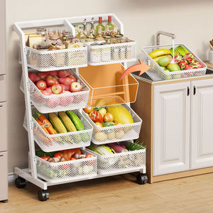 बहु-कार्यात्मक धातु रसोई भंडारण रैक घरेलू फल और सब्जी रैक के साथ घरेलू फल और सब्जी रैक - Product Image 4