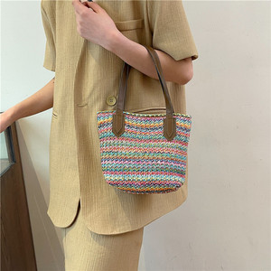 Bolso de playa de verano, bolso de paja de <span class=keywords><strong>rafia</strong></span>, bolso de paja tejido de <span class=keywords><strong>rafia</strong></span> de paja de gran tamaño, bolso de mujer grande Natural enorme - Product Image 4
