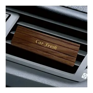 Luxury Car Perfume Fragrance Liquid Membrane Didffuser Scented Wooden Car Air Vent Freshener With Clip