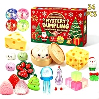 Calendrier de l'Avent de Noël : Boîte Mystère Squishy Maltose en forme de Boulette Vapeur, Jouet Anti-Stress à Remontée Lente