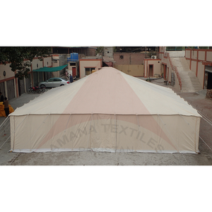 Tente en toile robuste de 10x10 mètres avec structure d'évacuation centrale, 4 portes, 4 fenêtres et tissu triple couche 650 GSM - Product Image 2