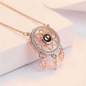 Collar gargantilla atrapasueños <span class=keywords><strong>de</strong></span> latón vintage elegante con foto chapada en oro <span class=keywords><strong>de</strong></span> 18 quilates regalo <span class=keywords><strong>de</strong></span> recuerdo para mujeres madres y <span class=keywords><strong>mejores</strong></span> amigos - Product Image 4