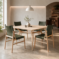 Chaise de salle à manger en cuir de selle nordique, chaise de salle à manger moderne populaire, design pour salon, chaise en bois pour restaurant