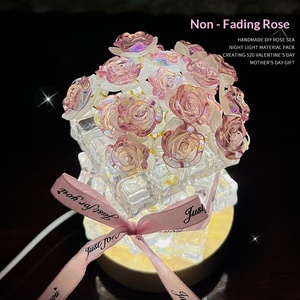 Premium handmade DIY rose ice cube night <b>light</b> material package 520 Valentine's Day gift for girlfriend's birthday - Product Image 3