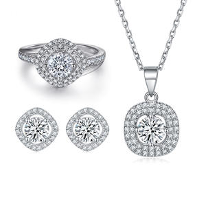 Luxury Fashion <b>Jewelry</b> <b>Jewelry</b> <b>Sets</b> 925 Sterling Silver Ring Earrings Necklace <b>Set</b> Zirconia <b>Jewelry</b> <b>Set</b> <b>for</b> <b>Women</b> - Product Image 1