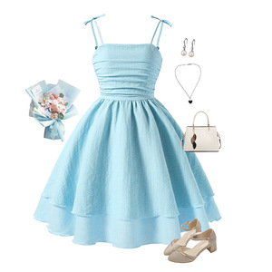 Vestido <span class=keywords><strong>de</strong></span> princesa con tirantes para <span class=keywords><strong>niñas</strong></span> <span class=keywords><strong>de</strong></span> primavera y verano, vestido <span class=keywords><strong>de</strong></span> fiesta rosa con volantes y falda en capas, traje <span class=keywords><strong>de</strong></span> boda <span class=keywords><strong>de</strong></span> cumpleaños para niña <span class=keywords><strong>de</strong></span> las flores - Product Image 4
