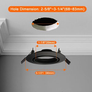 COYOLED Gu10 Downlight Housing Black Downlight Spotlight <span class=keywords><strong>Spot</strong></span> Light Housing Support encastré en aluminium pour une utilisation en intérieur - Product Image 4