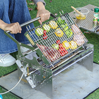Barbecue coréen au charbon de bois en gros, en acier inoxydable, portable, facile à retourner
