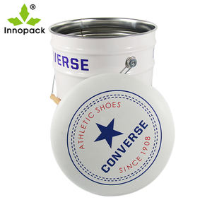 Full Color Printed 1L 2L 3L Metal <b>Tin</b> <b>Bucket</b> with Snap-on Lid Food Grade Steel Round Can for Water Paint and Food Storage - Product Image 6