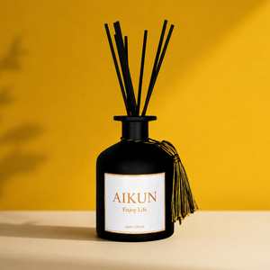 Difusor <span class=keywords><strong>de</strong></span> Aromas <span class=keywords><strong>de</strong></span> Vidrio Redondo <span class=keywords><strong>de</strong></span> Lujo AIKUN con Varillas Aromáticas Negras para Dormitorio, Baño, Hotel, Exhibición <span class=keywords><strong>de</strong></span> Fragancias - Product Image 1