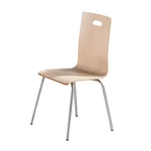 Commercial modern manufactured in China bent wooden dining chair for restaurant cheap chairs with hand hole