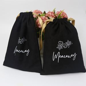 Wholesale Custom No Logo Printed Canvas Cotton Drawstring Shoe Gift <b>String</b> Bag Dust Bags Covers for Handbags - Product Image 4