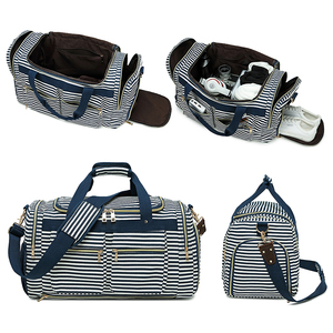 Benutzer definierte Leinwand Frauen Weekender Overnight <span class=keywords><strong>Bag</strong></span> Große Kapazität Handgepäck mit Schuh fach Reisetaschen - Product Image 4