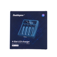 Chargeur de batterie au lithium-ion Doublepow 4 emplacements LCD USB Plug 10440 14500 1,5V pour piles AA AAA Li-ion en gros