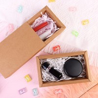 Boîte à tiroir en kraft pour emballage cadeau |   Boîte en papier coulissante personnalisée avec ruban pour la vente au détail et les marques