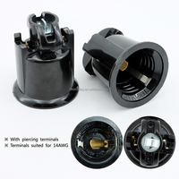 Base de Enchufe Candelabro E12 para Cable SPT-1 de 18 AWG, Iluminación para Marquesinas, Conexión por Perforación, Contactos de Baquelita y Nylon de Alta Temperatura, Cobre