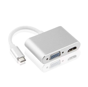 Convertisseur 2-en-1 USB-C vers HDTV VGA 4K – <span class=keywords><strong>Adaptateur</strong></span> Mâle-Femelle USB-C vers HDTV VGA pour Ordinateur Portable, Projecteur, PC - Product Image 2