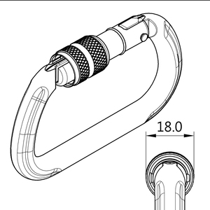 Mosquetón de aluminio 25kn, hecho a medida, en forma de o, bloqueo de tornillo de aleación - Product Image 2